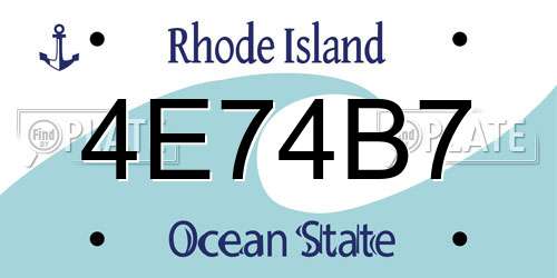 4E74B7 Rhode Island License Plate