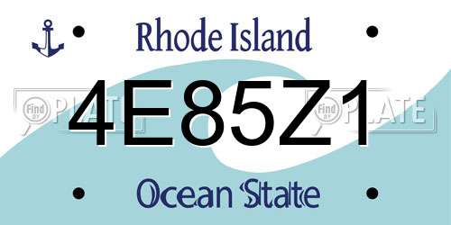 4E85Z1 Rhode Island License Plate