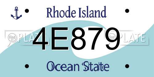 4E879 Rhode Island License Plate