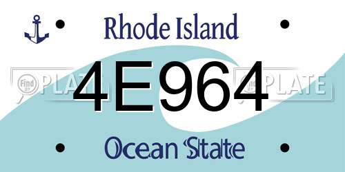 4E964 Rhode Island License Plate
