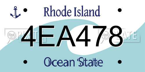 4EA478 Rhode Island License Plate