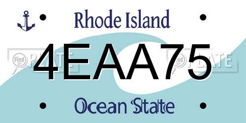 4EAA75 Rhode Island License Plate