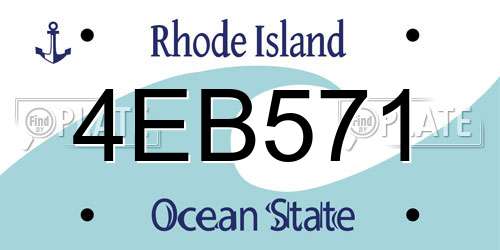 4EB571 Rhode Island License Plate