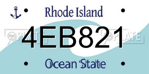 4EB821 Rhode Island License Plate