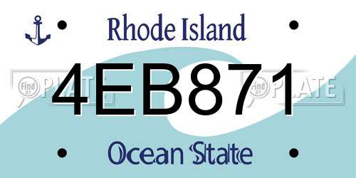4EB871 Rhode Island License Plate