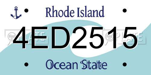 4ED2515 Rhode Island License Plate