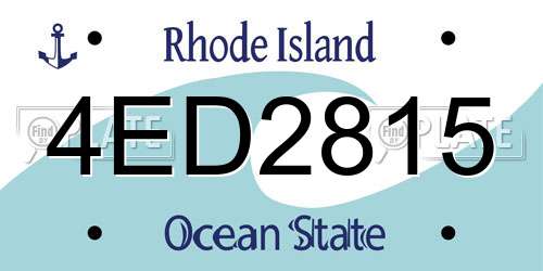 4ED2815 Rhode Island License Plate