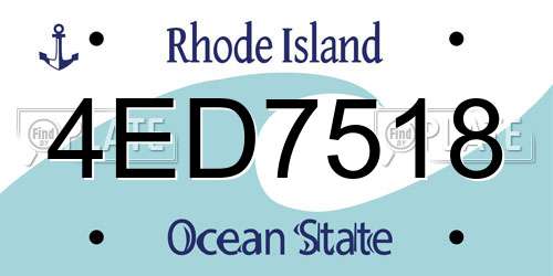 4ED7518 Rhode Island License Plate