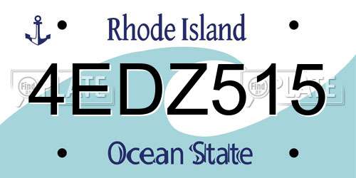 4EDZ515 Rhode Island License Plate