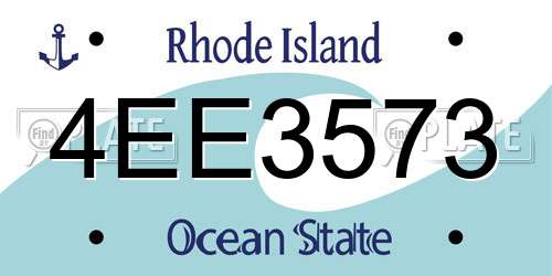 4EE3573 Rhode Island License Plate
