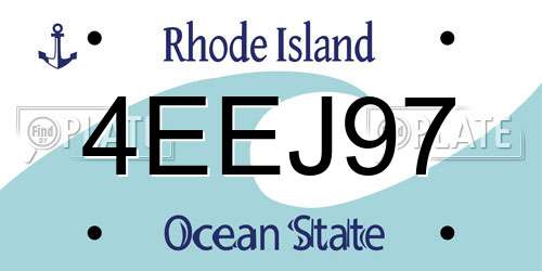 4EEJ97 Rhode Island License Plate