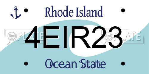 4EIR23 Rhode Island License Plate