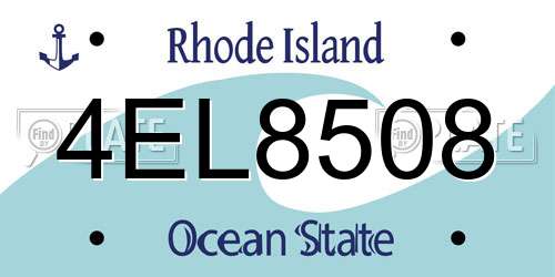 4EL8508 Rhode Island License Plate