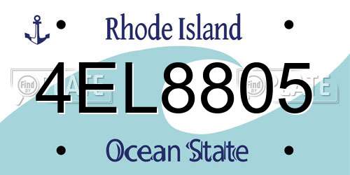 4EL8805 Rhode Island License Plate