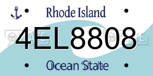 4EL8808 Rhode Island License Plate