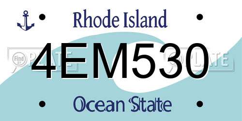 4EM530 Rhode Island License Plate