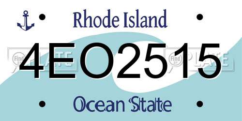 4EO2515 Rhode Island License Plate