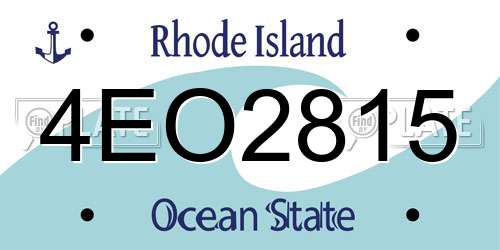 4EO2815 Rhode Island License Plate