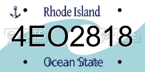 4EO2818 Rhode Island License Plate
