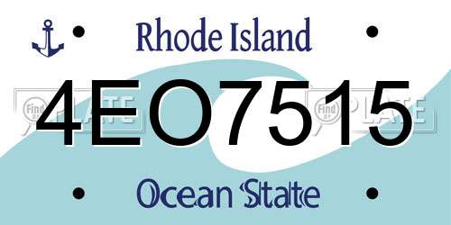 4EO7515 Rhode Island License Plate