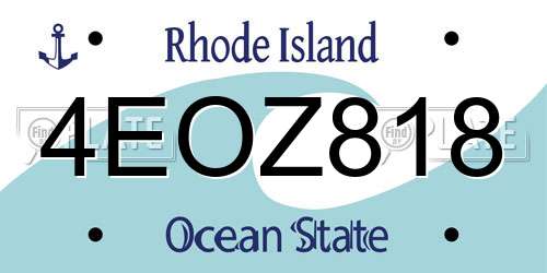 4EOZ818 Rhode Island License Plate