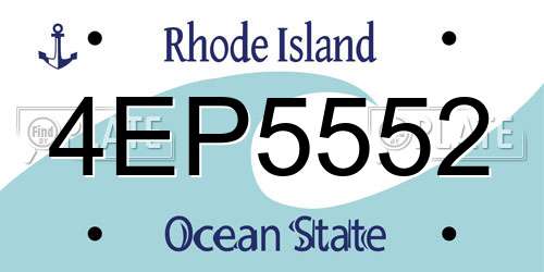 4EP5552 Rhode Island License Plate