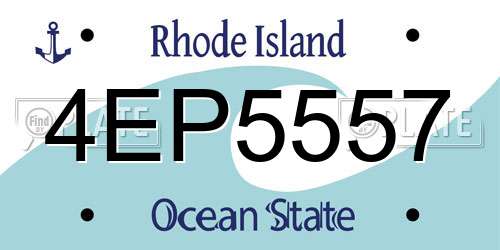4EP5557 Rhode Island License Plate