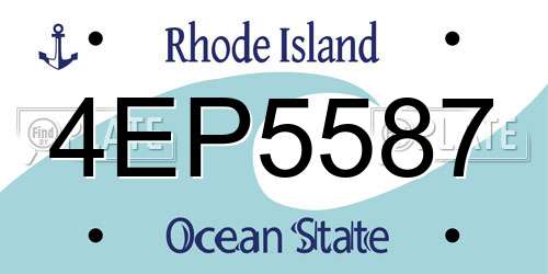 4EP5587 Rhode Island License Plate
