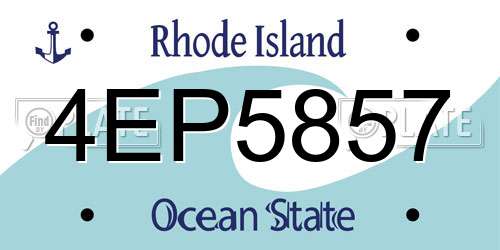 4EP5857 Rhode Island License Plate