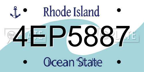 4EP5887 Rhode Island License Plate