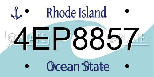 4EP8857 Rhode Island License Plate