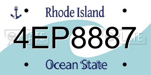 4EP8887 Rhode Island License Plate