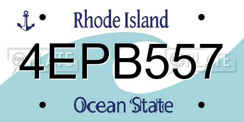 4EPB557 Rhode Island License Plate
