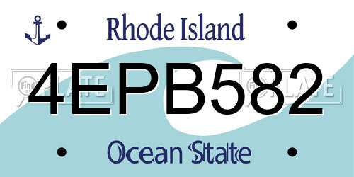 4EPB582 Rhode Island License Plate