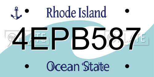 4EPB587 Rhode Island License Plate