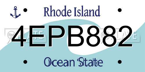 4EPB882 Rhode Island License Plate