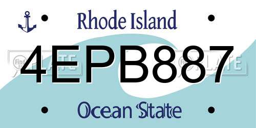 4EPB887 Rhode Island License Plate