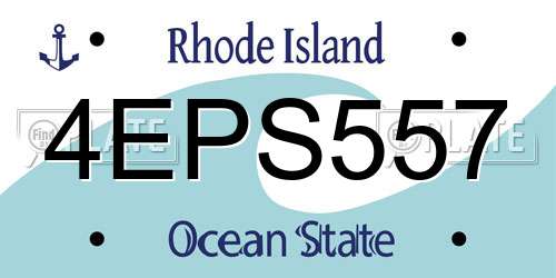 4EPS557 Rhode Island License Plate