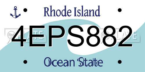 4EPS882 Rhode Island License Plate
