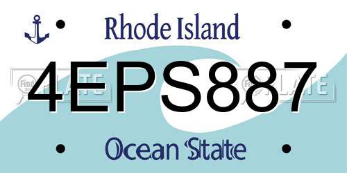 4EPS887 Rhode Island License Plate