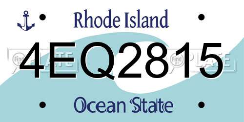 4EQ2815 Rhode Island License Plate
