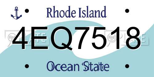 4EQ7518 Rhode Island License Plate
