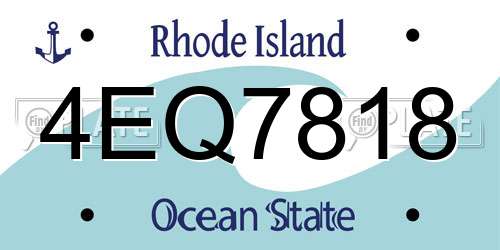 4EQ7818 Rhode Island License Plate