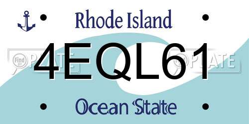 4EQL61 Rhode Island License Plate