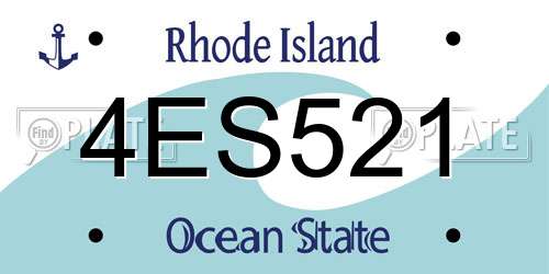 4ES521 Rhode Island License Plate