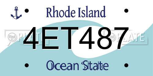 4ET487 Rhode Island License Plate