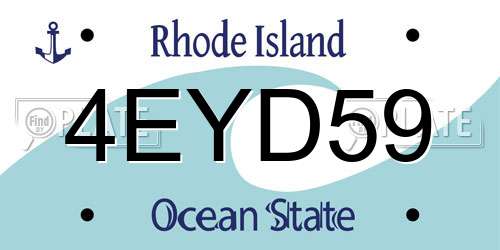 4EYD59 Rhode Island License Plate