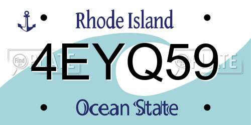 4EYQ59 Rhode Island License Plate
