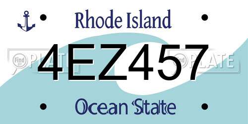 4EZ457 Rhode Island License Plate