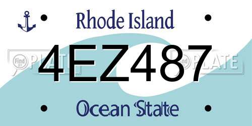 4EZ487 Rhode Island License Plate
